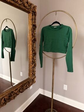 Cotton On Emerald Green Long-Sleeve Cropped Top